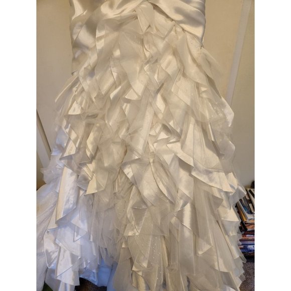 Sottero & Midgley strapless corset mermaid ruffles wedding dress sz 6 SMALL - Picture 3 of 11